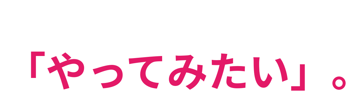 経験より 「やってみたい」。